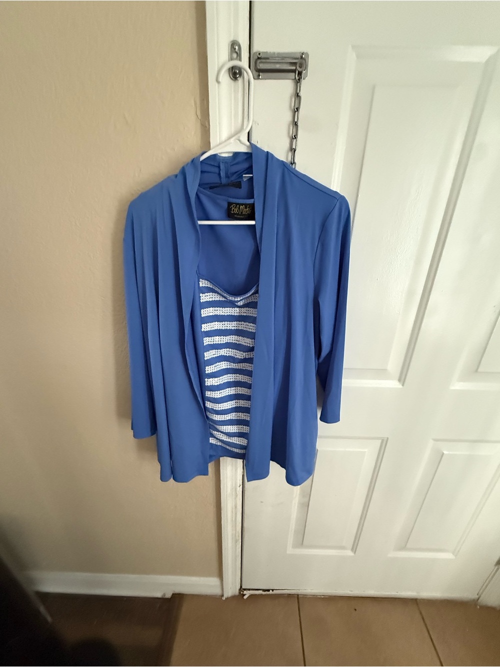 Bob Mackie Blue Knit Tank Top